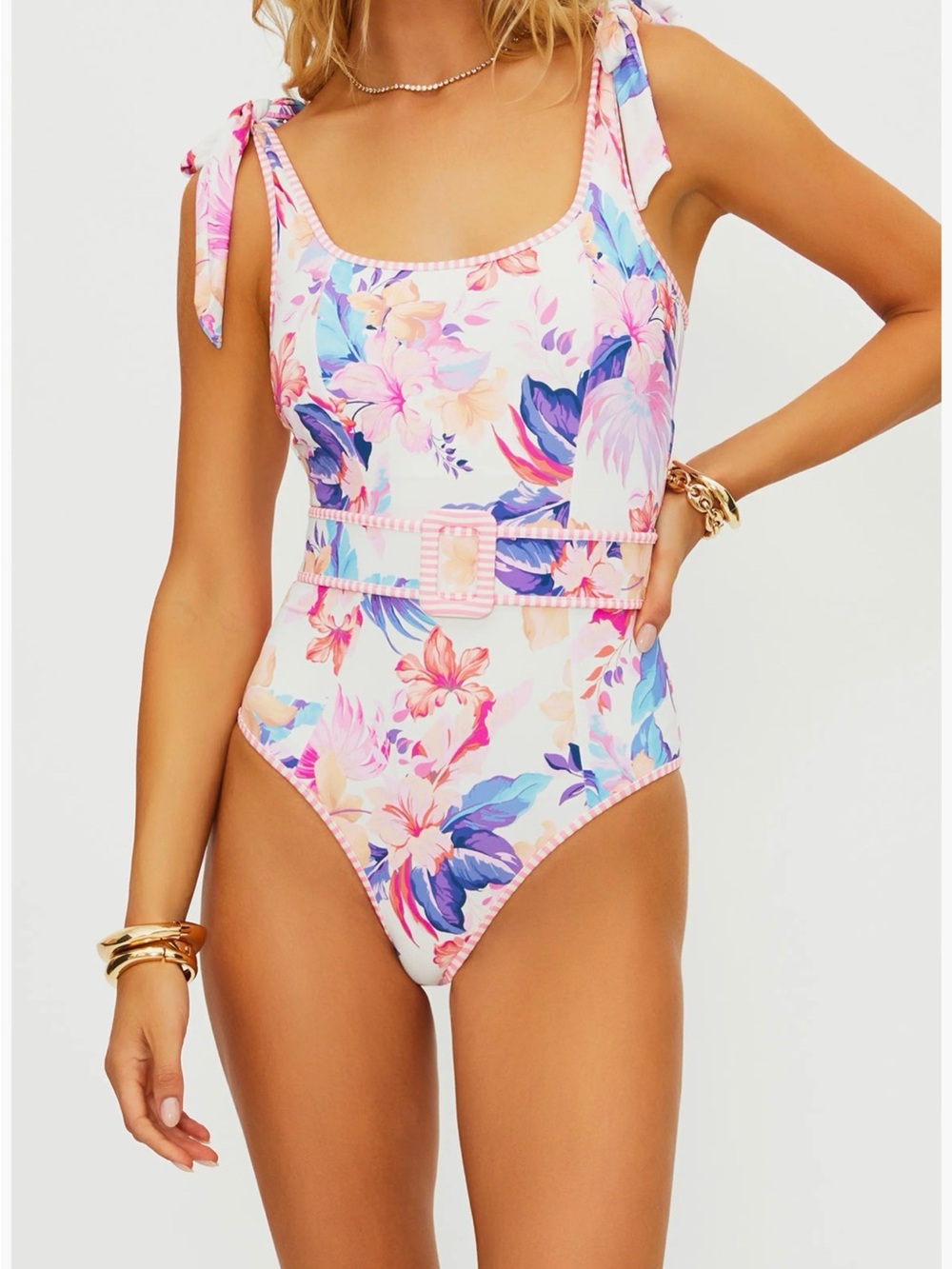 BEACH RIOT Sydney Belted One-Piece Swimsuit